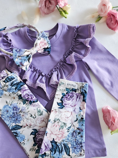 Blue botanique leggings