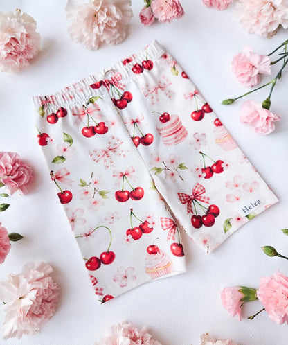Cherry print cycling shorts