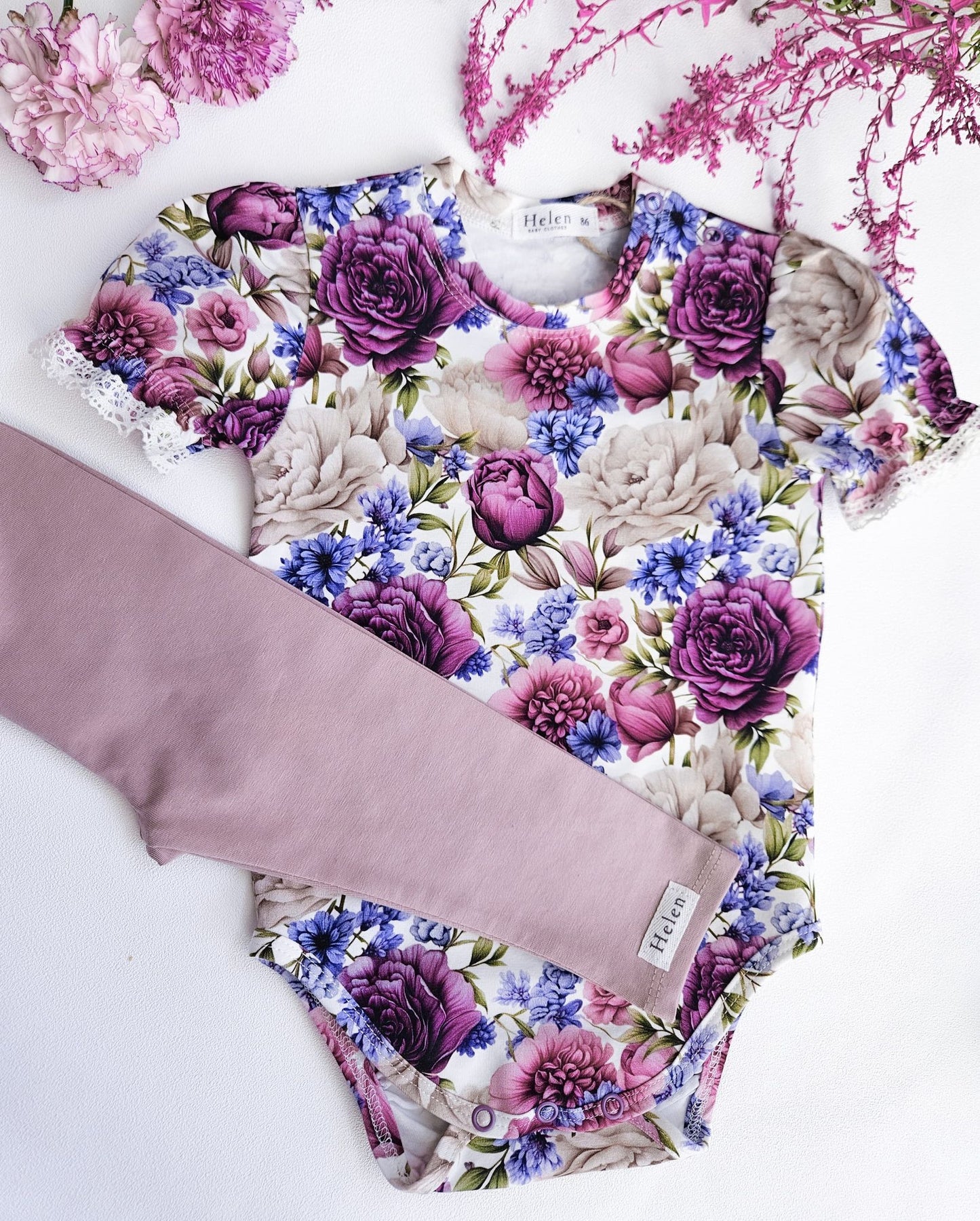 Royal Garden short sleeve bodysuit