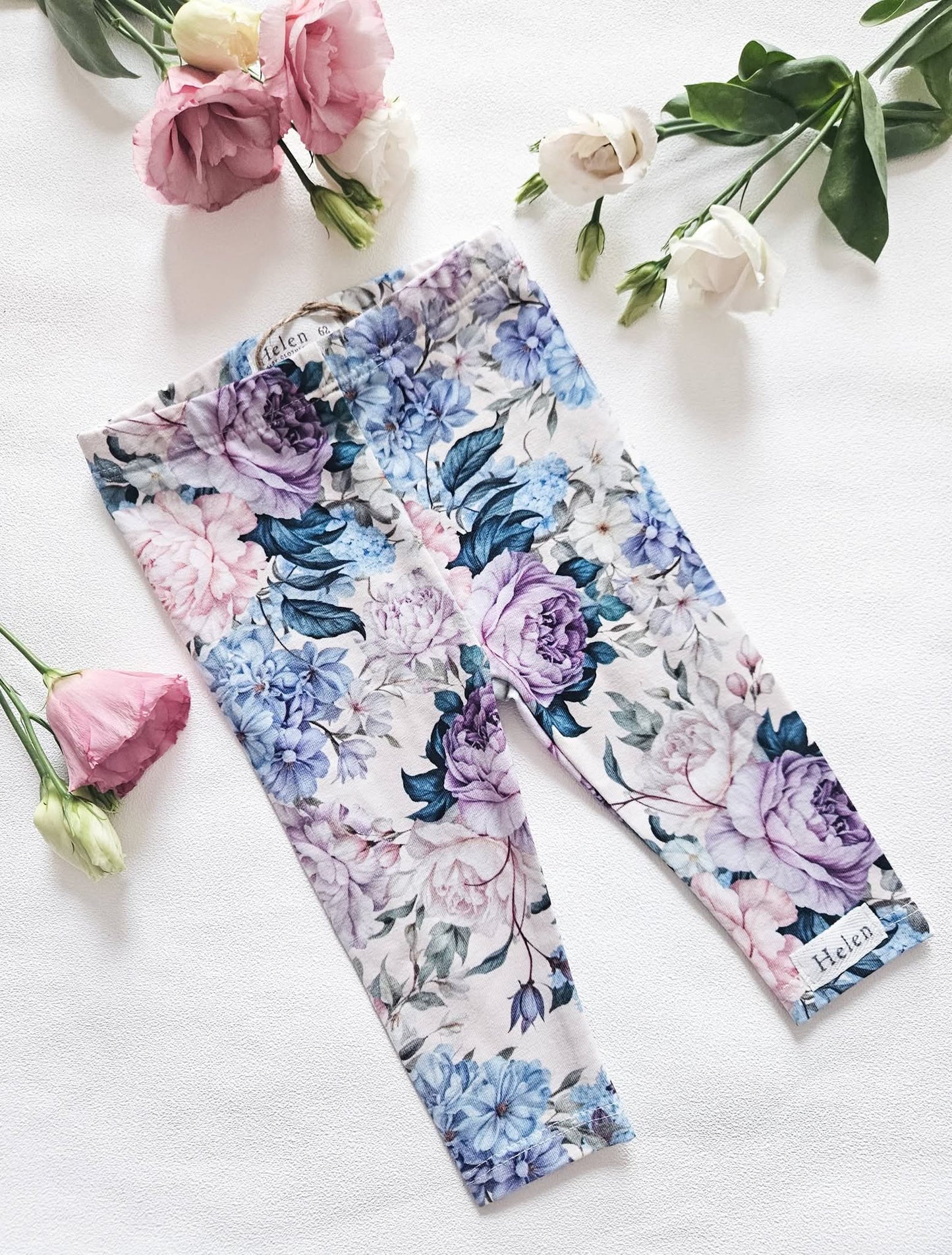 Blue botanique leggings