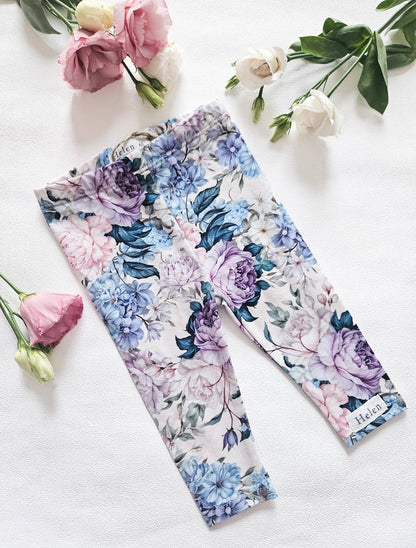 Blue botanique leggings
