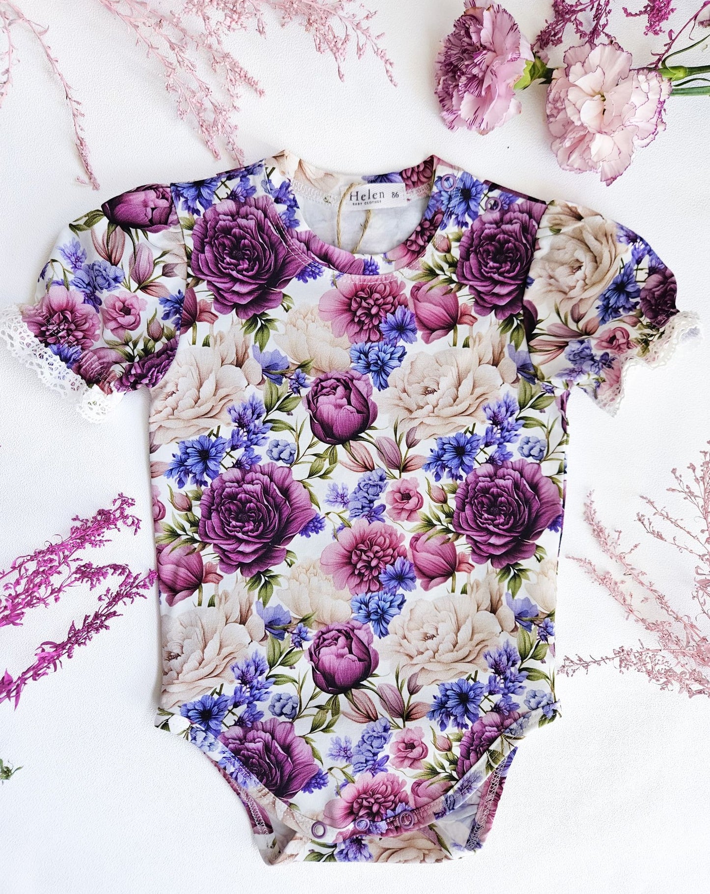 Royal Garden short sleeve bodysuit