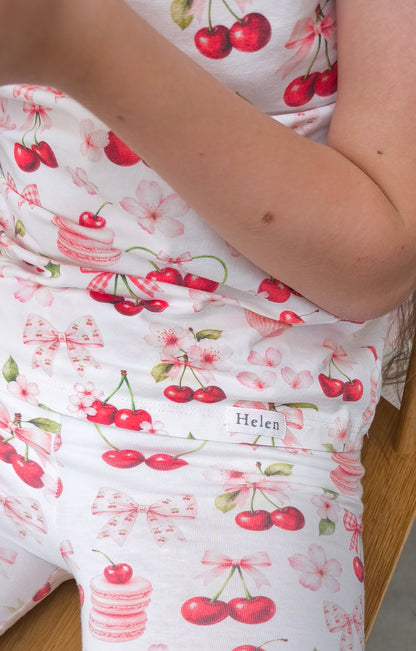 Cherry print cycling shorts